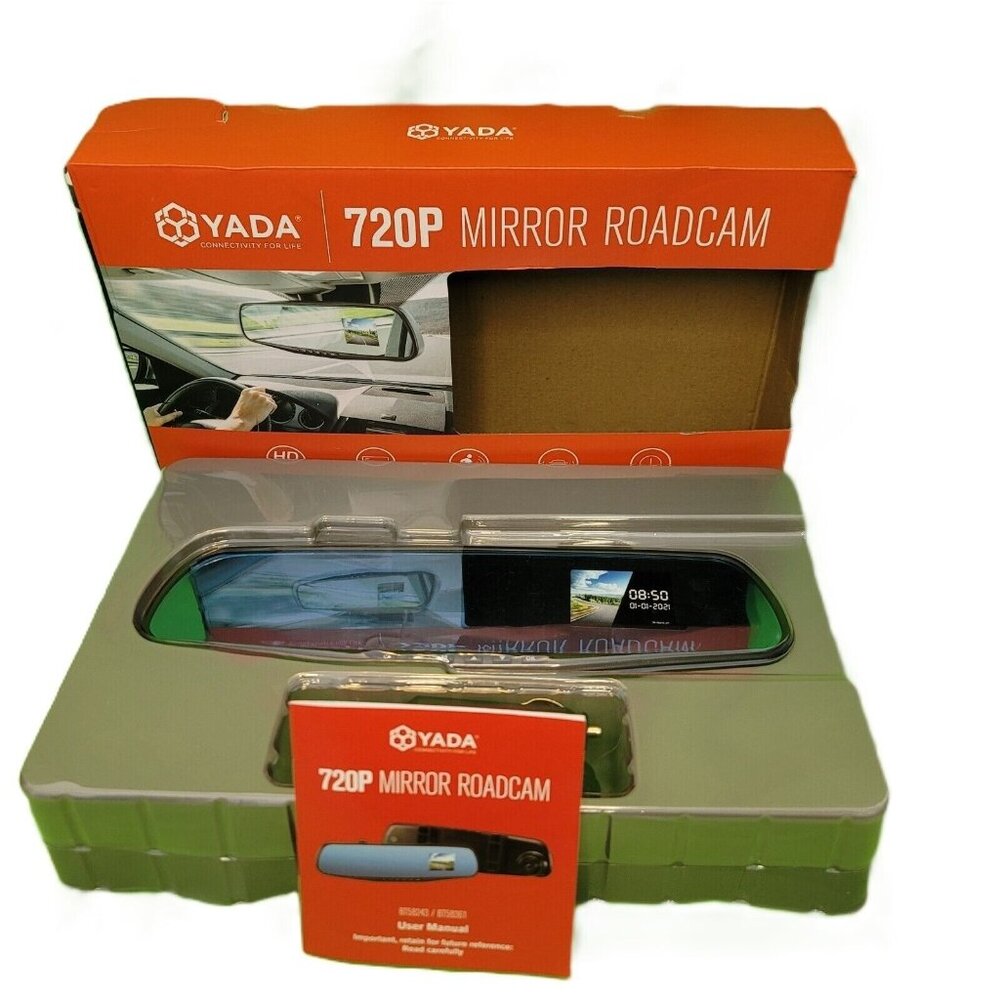 Yada RoadCam 720P Mirror Camera 120-Degree Wide Angle Lens G-Sensor Technology